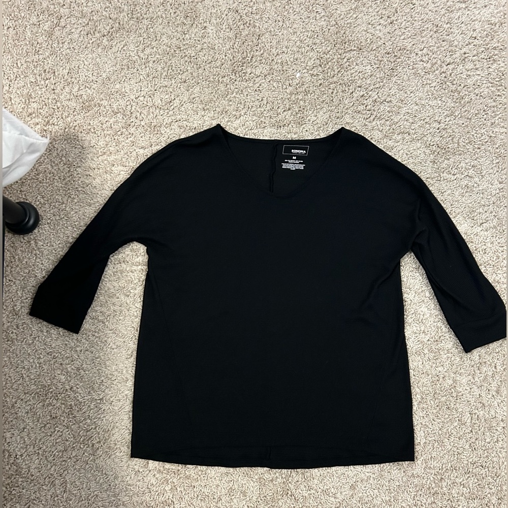 William Sonoma 3/4 sleeve sweater in black